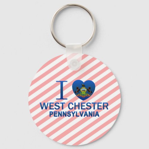 I Love West Chester PA Keychain