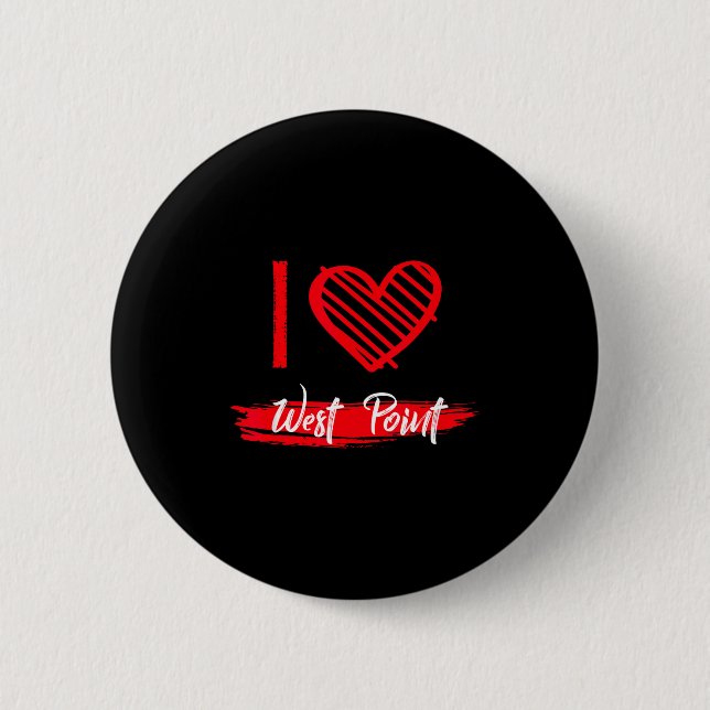 I Love West Int I Heart West Int  Button (Front)