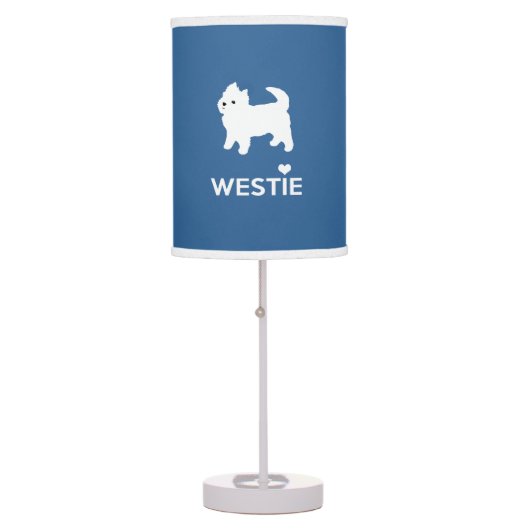I Love Westie Dogs - West Highland White Terrier Table Lamp (Front)