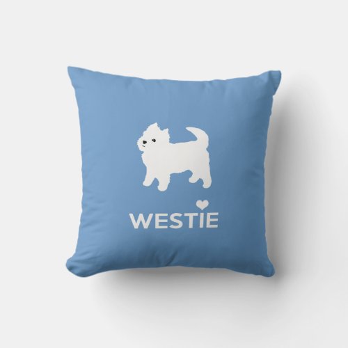 I Love Westie Dogs _ West Highland White Terrier Throw Pillow