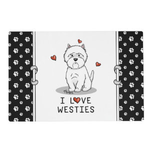 I Love Westies - West Highland White Terriers Placemat