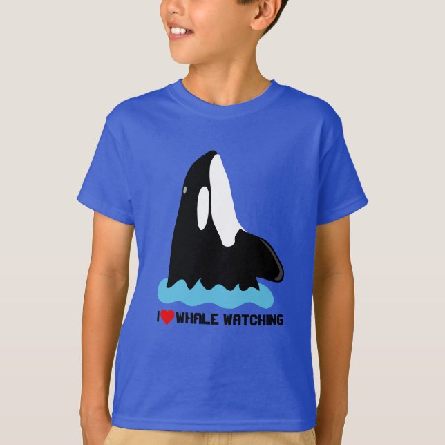 I Love Whale Watching Orca Whale T-Shirt (Front)