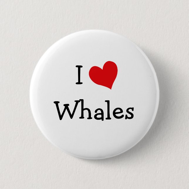 I Love Whales Button (Front)