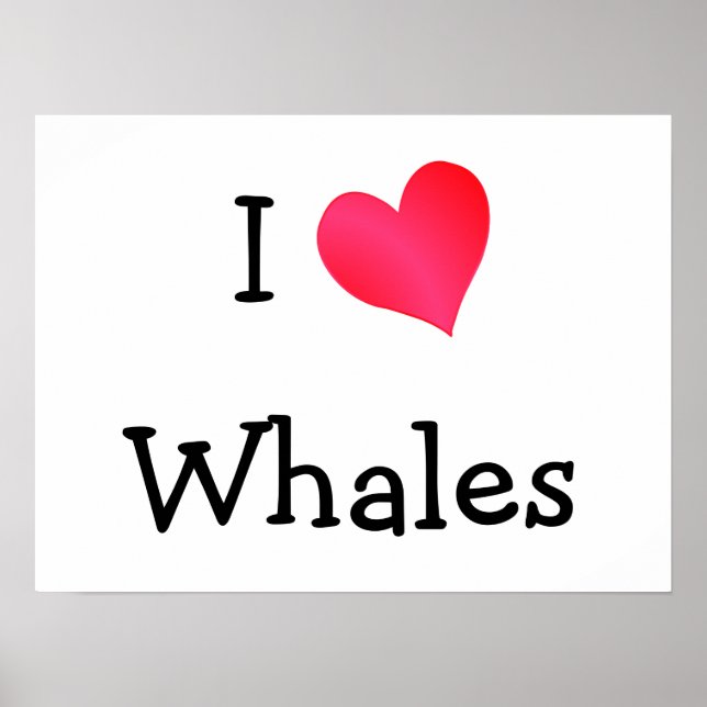 I Love Whales Poster (Front)