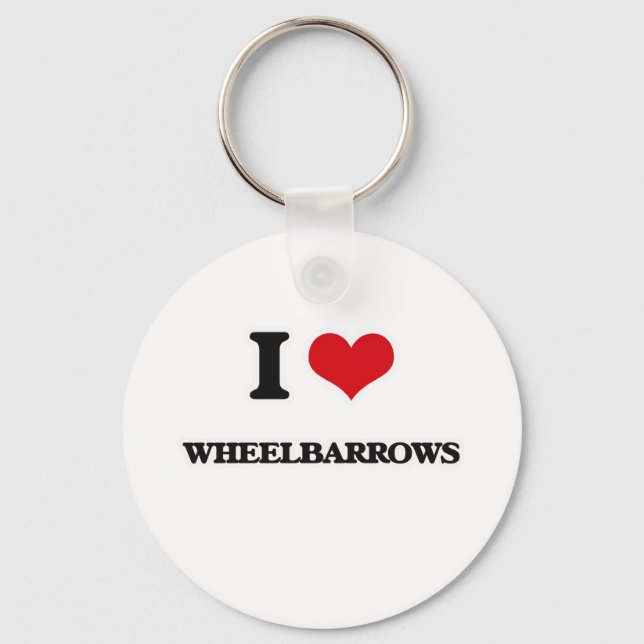 I Love Wheelbarrows Keychain (Front)