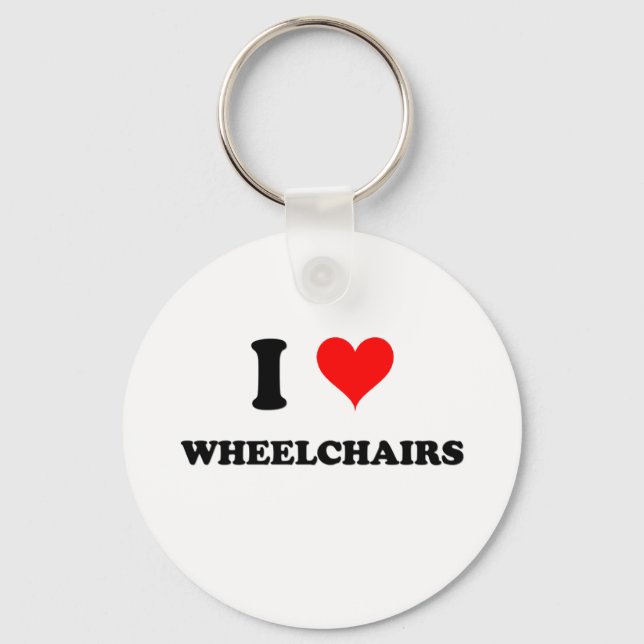 I Love Wheelchairs Keychain (Front)
