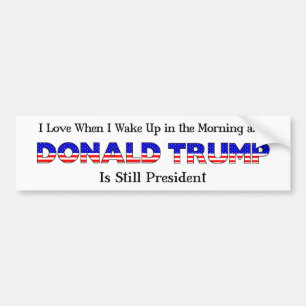 I Love When I Get Up in AM and Trump Is President Bumper Sticker