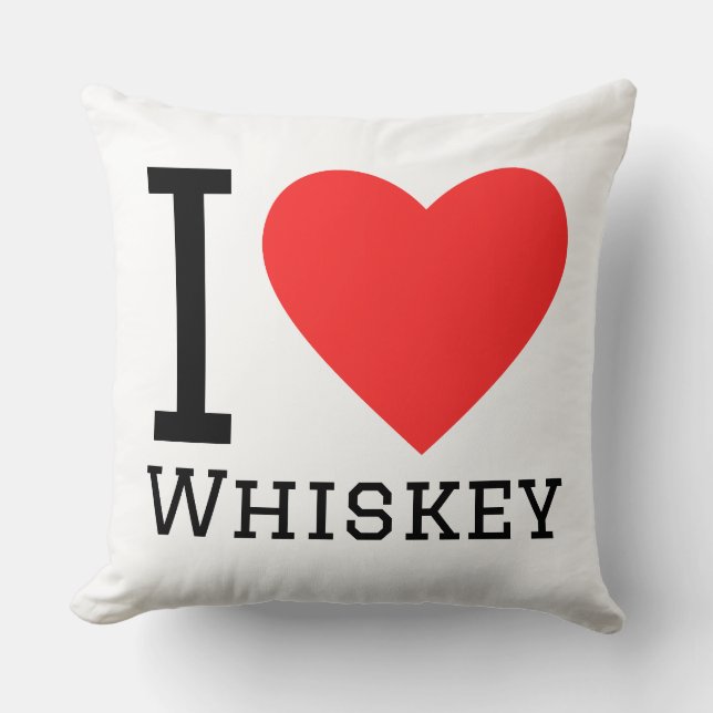 I love whiskey throw pillow (Front)