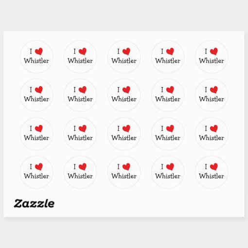 I Love Whistler Classic Round Sticker | Zazzle