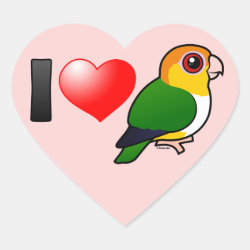 I Love White-bellied Parrots Heart Sticker