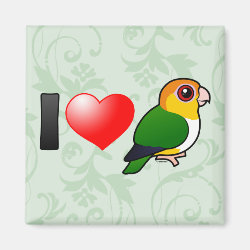 I Love White-bellied Parrots Square Magnet