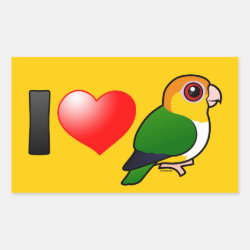 I Love White-bellied Parrots Rectangle Sticker