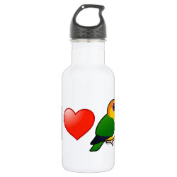 I Love White-bellied Parrots Water Bottle (24 oz)
