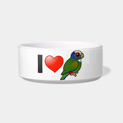 I Love White-crowned Parrots Cat Food Bowl
