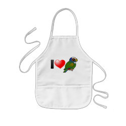 I Love White-crowned Parrots Kid's Apron