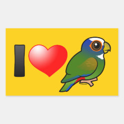 I Love White-crowned Parrots Rectangle Sticker