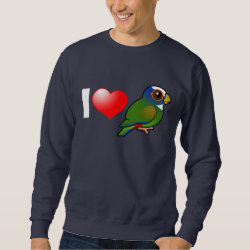 I Love White-crowned Parrots Men's Basic Sweatshirt