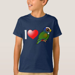 I Love White-crowned Parrots Kids' Hanes TAGLESS® T-Shirt