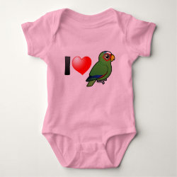I Love White-fronted Amazons Baby Jersey Bodysuit
