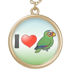 I Love White-fronted Amazons Large Necklace