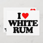 I LOVE WHITE RUM POSTCARD (Front/Back)