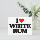 I LOVE WHITE RUM POSTCARD (Standing Front)