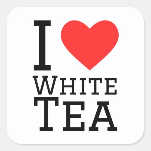 I love white tea square sticker