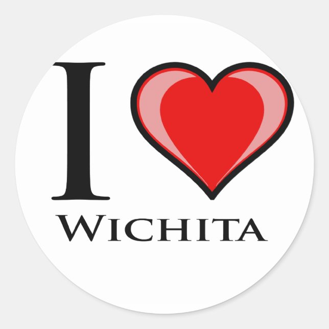 I Love Wichita Classic Round Sticker (Front)