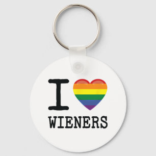 I Love Wieners A Rainbow Pride Lgbtq Gay Biual Hom Keychain
