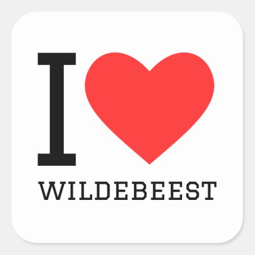 I love wildebeest square sticker