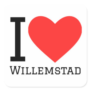 I love Willemstad Square Sticker