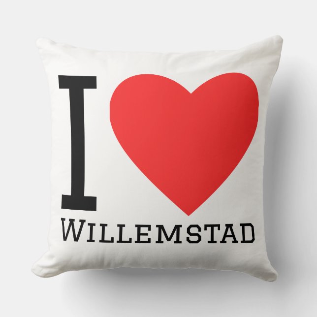 I love Willemstad Throw Pillow (Front)