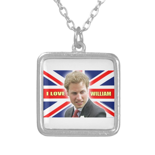 I Love William Silver Plated Necklace (Front)