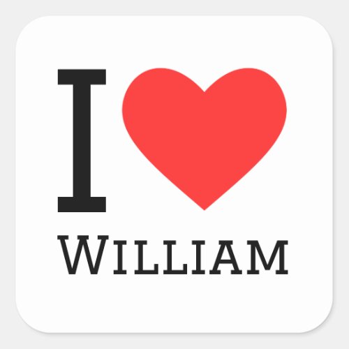 I love william square sticker