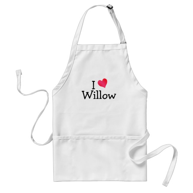 I Love Willow Adult Apron (Front)