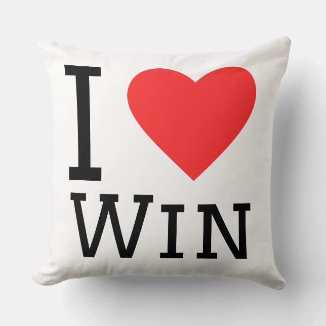 I love win throw pillow (Front)