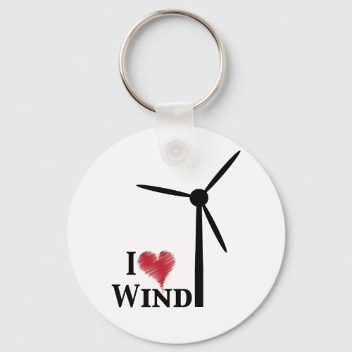 i love wind energy keychain