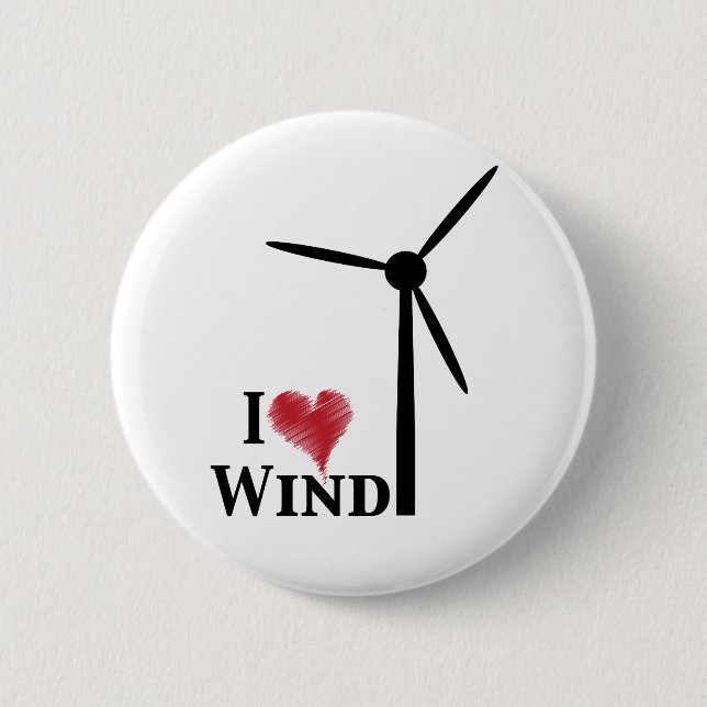 i love wind energy pinback button (Front)