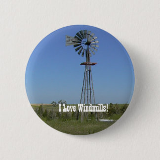 I Love Windmills! Pinback Button