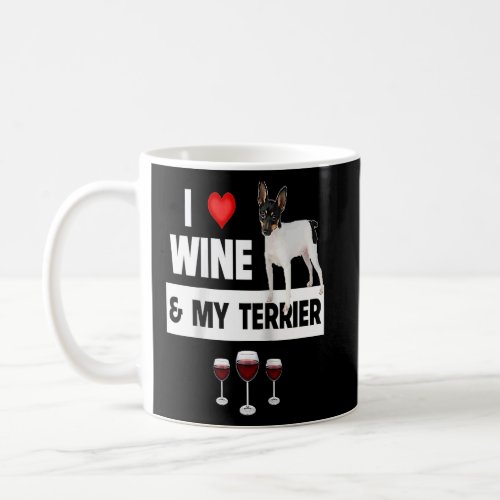 I Love Wine and My Smooth Fox Terrier Dog Mom Dad  Coffee Mug