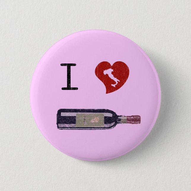 I Love Wine Button (Front)