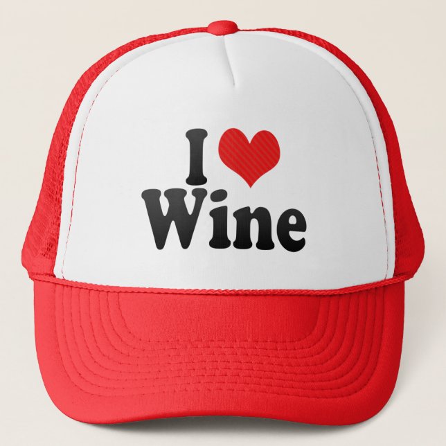 I Love Wine Trucker Hat (Front)