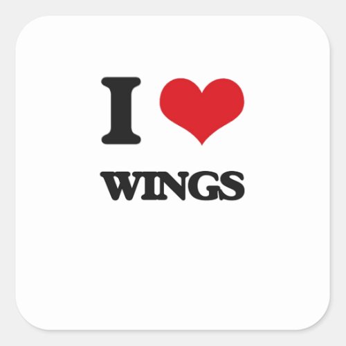 I love Wings Square Sticker