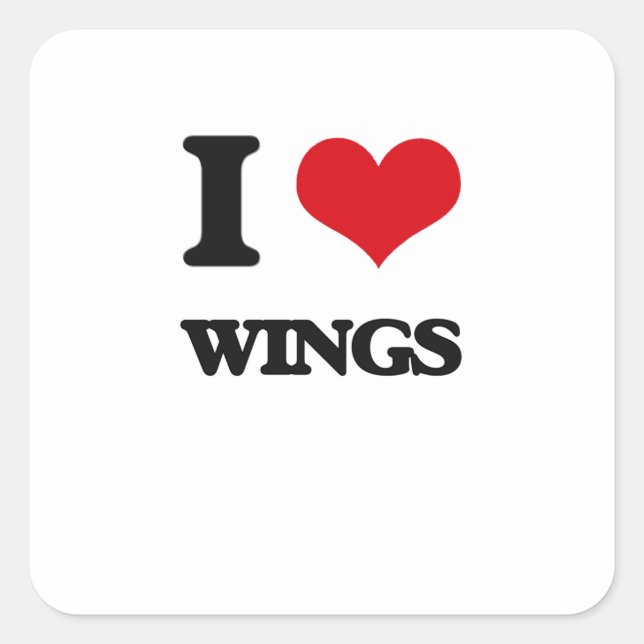I love Wings Square Sticker (Front)