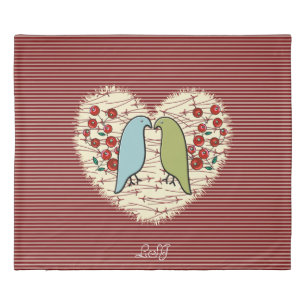 I Love Winter Birds and Berries King Duvet Cover