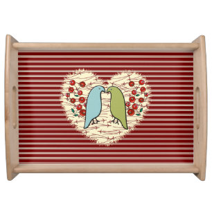 I Love Winter Birds and Berries  Serving Tray