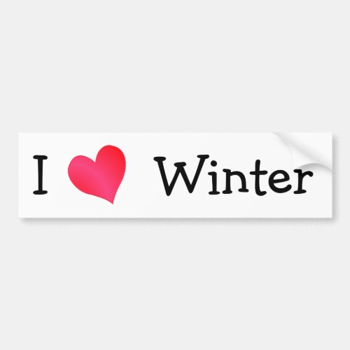 I Love Winter Bumper Sticker