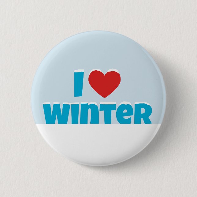 I love Winter Button (Front)
