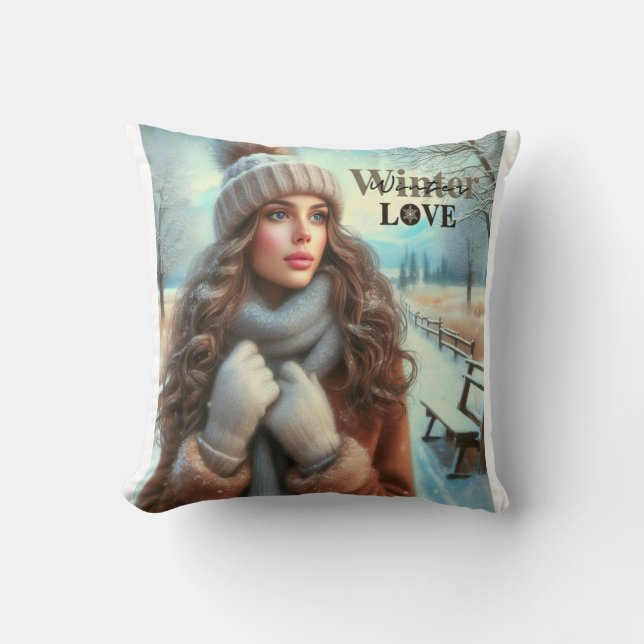 I love winter  throw pillow (Front)