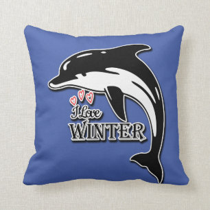 I Love Winter Throw Pillow